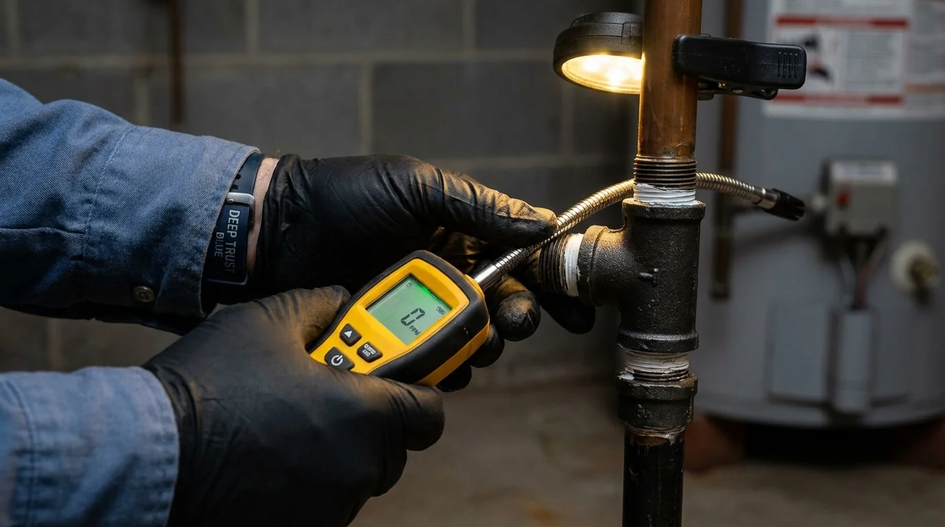 Gas leak detection with electronic sniffer by Johns Plumbing LLC in San Mateo