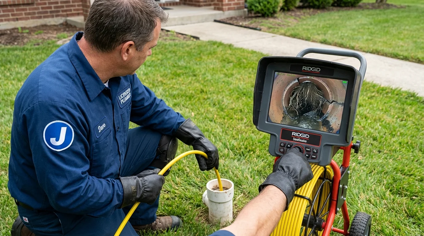 Sewer camera inspection being performed by Johns Plumbing LLC in San Mateo